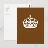 Klassiek kalm kroon houden op chocolade bruin briefkaart (Voorkant / Achterkant)