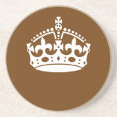 Klassiek kalm kroon houden op chocolade bruin zandsteen onderzetter (Voorkant)