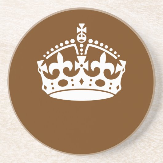 Klassiek kalm kroon houden op chocolade bruin zandsteen onderzetter (Voorkant)