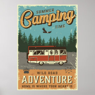 Klassiek kamperen poster