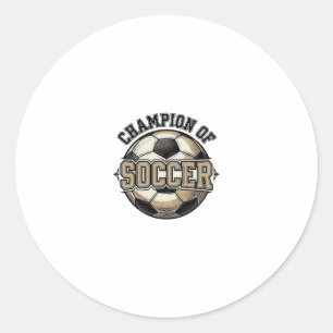 Klassiek Kampioen Voetbalshirt Ontwerp_1 Ronde Sticker