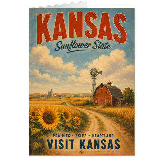 Klassiek Kansass landschap met zonnebloemen
