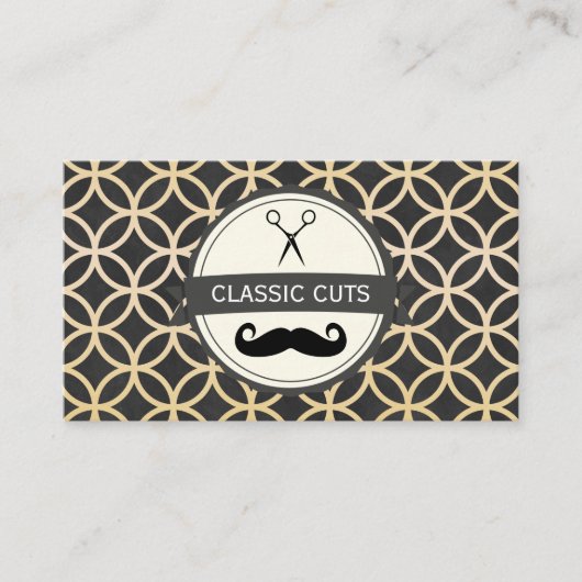 Klassiek Kapperzaak Cirkelpatroon Visitekaartje (Voorkant)