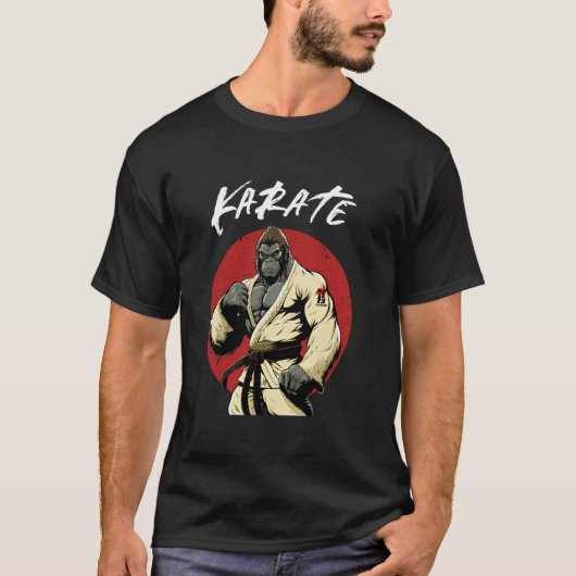 Klassiek Karate Gorilla Karateka T-shirt (Voorkant)