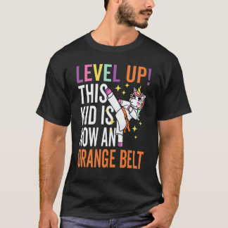Klassiek Karate Uniform Eenhoorn Level Up Oranje B T-shirt