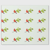 Klassiek kardinaal zongvogel-kaarsenpapier cadeaupapier (Vlak)