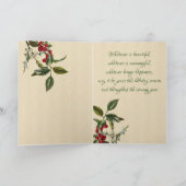 Klassiek Kat en Holly Kerstmis Feestdagen Kaart (Binnen)