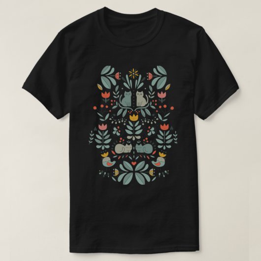 Klassiek Kat van Zweedse Folk T-shirt (Design voorkant)