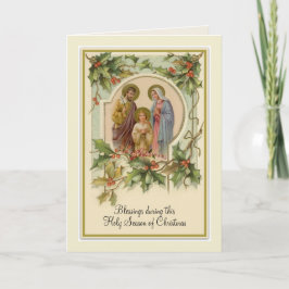Klassiek katholiek kersttafereel met het Heilige G Kaart