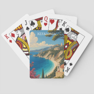 Klassiek Kefalonia Griekse Eiland Landschap Pokerkaarten