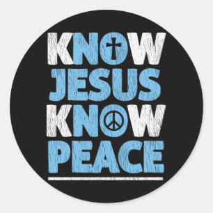 Klassiek Ken Jezus Ken Vrede Christelijk Geloof Ge Ronde Sticker