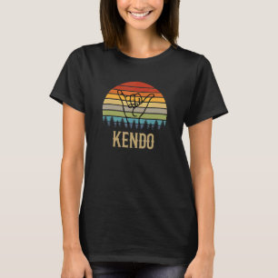 Klassiek Kendo Karate Hand Vintage Zonsondergang   T-shirt