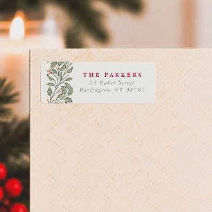 Klassiek Kerst-adreslabel met familienaam Etiket