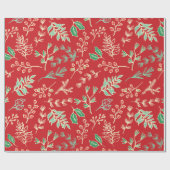 Klassiek Kerst Bloemen Patroon Inpakpapier (Vlak)