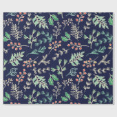 Klassiek Kerst Bloemen Patroon Inpakpapier (Vlak)