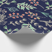 Klassiek Kerst Bloemen Patroon Inpakpapier (Hoek)