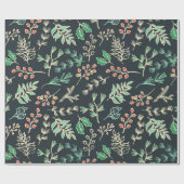 Klassiek Kerst Bloemen Patroon Inpakpapier (Vlak)