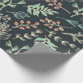 Klassiek Kerst Bloemen Patroon Inpakpapier (Hoek)