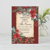 Klassiek kerst bloemenfeest kaart (Staand voorkant)