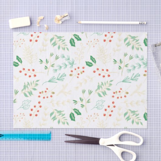 Klassiek kerst bloemenpatroon tissuepapier (Craft)