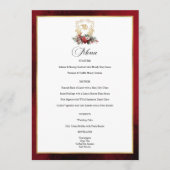 Klassiek Kerst Bloemstuk Initialen Bruiloft Menu (Voorkant)