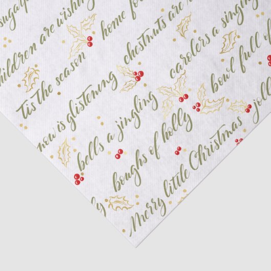 Klassiek kerst carols tissuepapier (Detail)