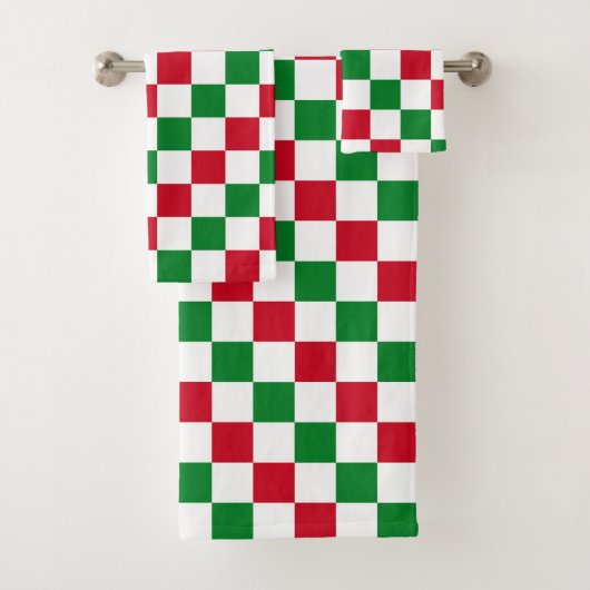 Klassiek kerst dambordpatroon bad handdoek (Insitu)