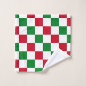 Klassiek kerst dambordpatroon bad handdoek (Wasdoekje)