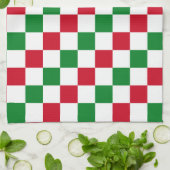 Klassiek kerst dambordpatroon theedoek (Gevouwen)