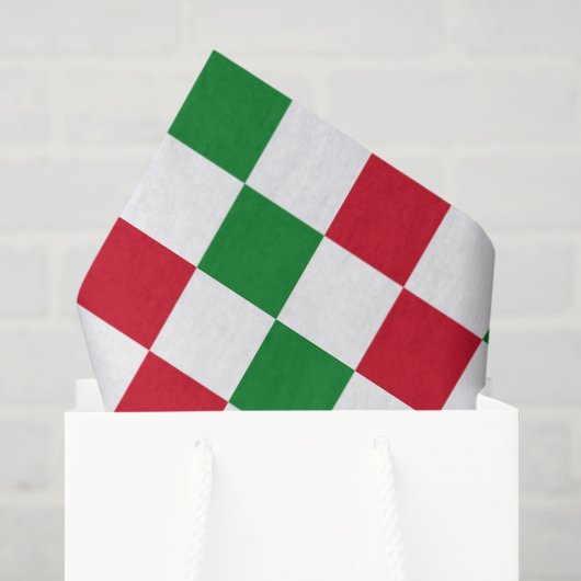 Klassiek kerst dambordpatroon tissuepapier (Cadeauzakje)