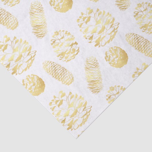 Klassiek Kerst Goud Pinecones Tissue Papier (Detail)