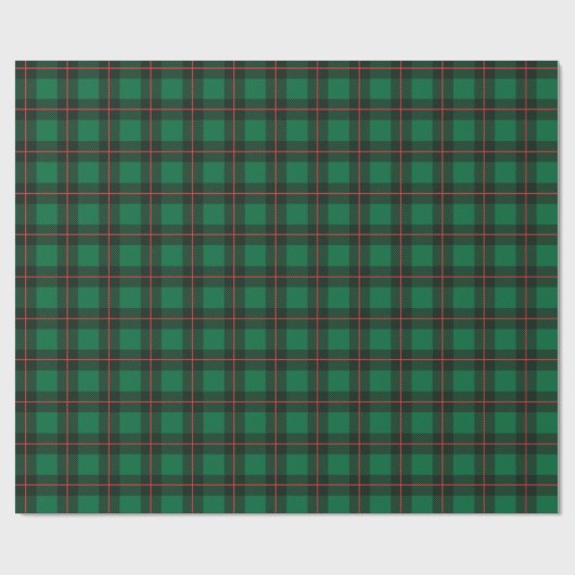 Klassiek Kerst Groen Rood Plaid Tartan Patroon Cadeaupapier (Vlak)
