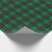 Klassiek Kerst Groen Rood Plaid Tartan Patroon Cadeaupapier (Hoek)