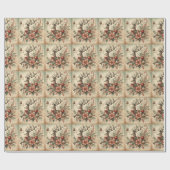 Klassiek Kerst Herten Inpakpapier (Vlak)