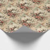 Klassiek Kerst Herten Inpakpapier (Hoek)