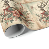 Klassiek Kerst Herten Inpakpapier (Rol Hoek)