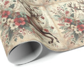 Klassiek Kerst Herten Inpakpapier (Rol Hoek)