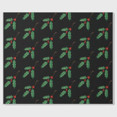 Klassiek kerst-holly inpakpapier (Vlak)