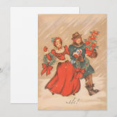 Klassiek Kerst Jolly Koppel Feestdagenkaart (Voorkant / Achterkant)