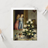 Klassiek Kerst Ochtend Kinderen Kaart (Voorkant / Achterkant in situ)