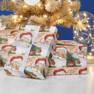Klassiek Kerst Oproep! Jolly Santa Claus Cadeaupapier