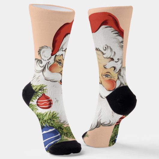 Klassiek Kerst Oproep! Jolly Santa Claus Sokken (Gebogen)
