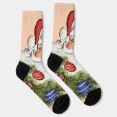 Klassiek Kerst Oproep! Jolly Santa Claus Sokken (Rechts)