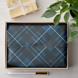 Klassiek Kerst Plaid Donkerblauw Vakwerk Tissuepapier