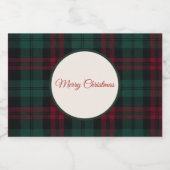 Klassiek Kerst Plaid Mini Flessen Etiket (Enkel label)