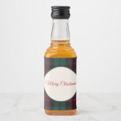 Klassiek Kerst Plaid Mini Flessen Etiket (Voorkant)