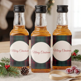 Klassiek Kerst Plaid Mini Flessen Etiket