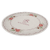 Klassiek Kerst Poinsettia Monogram Snijplank (Hoek)