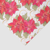 Klassiek Kerst Poinsettias Tissue Papier (Detail)
