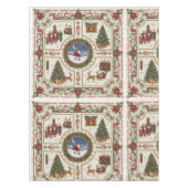 Klassiek Kerst Quilt Patroon Tafelkleed (Voorkant)